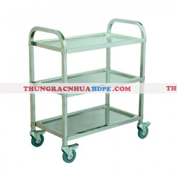Xe đẩy thức ăn phục vụ nhà hàng bằng inox