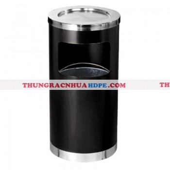 Thùng rác có gạt tàn bằng thép