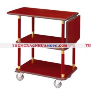 Xe đẩy phục vụ bàn bằng gỗ WY-07