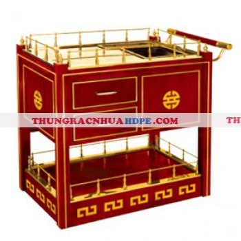 Tủ bếp 2 tầng bằng gỗ đẹp