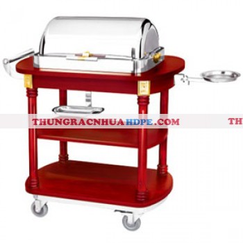 Bàn phục vụ đồ ăn di động có nồi hâm nóng