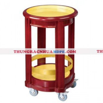 Kệ trưng bày rượu bằng gỗ có bánh xe giá rẻ 