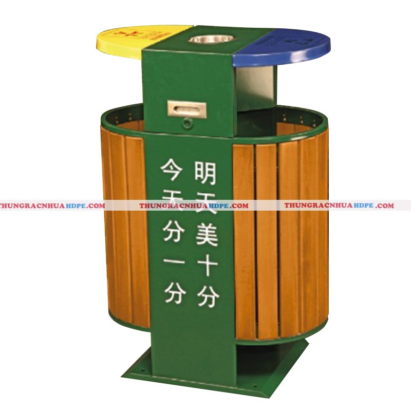 Thùng rác gỗ công cộng Thùng rác gỗ công cộng