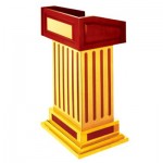 Bục phát biểu bằng gỗ màu nâu đỏ