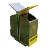 Thùng rác kim loại hai ngăn