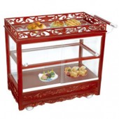 Bàn để thức ăn di động mặt bằng kính WY-113